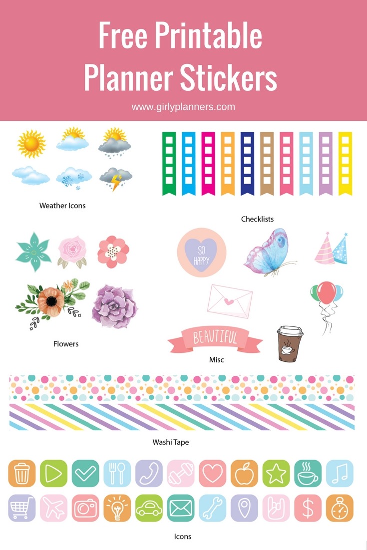 Girly Planners Free Printable Planner Stickers Based On