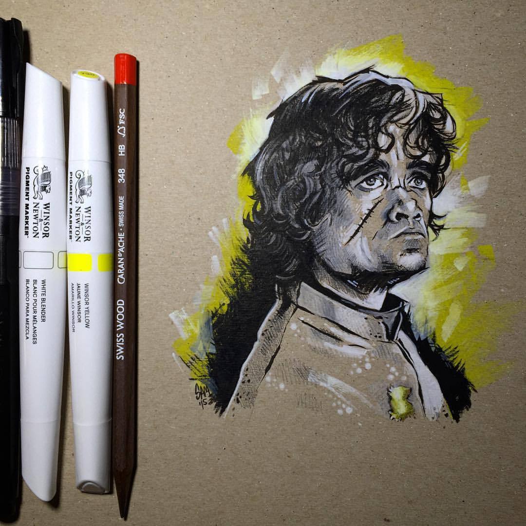 sarahmckayart: “The past couple packages of #artsnacks have been killin’ it! #tyrionlannister #tyrion #gameofthrones #got #peterdinklage #illustration #sketchbook @artsnacks #artsnackschallenge ” ArtSnacks is like a magazine subscription but instead...