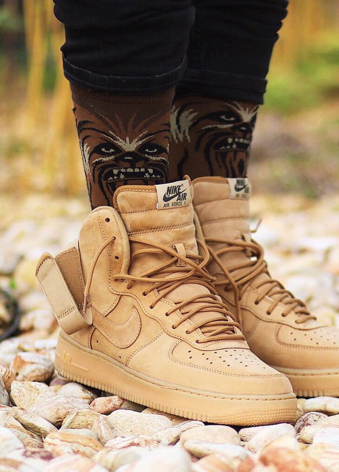 air force 1 flax high on feet