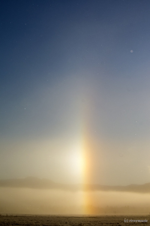 riverwindphotography:Pillar of Light: A Sundog shoots towards...