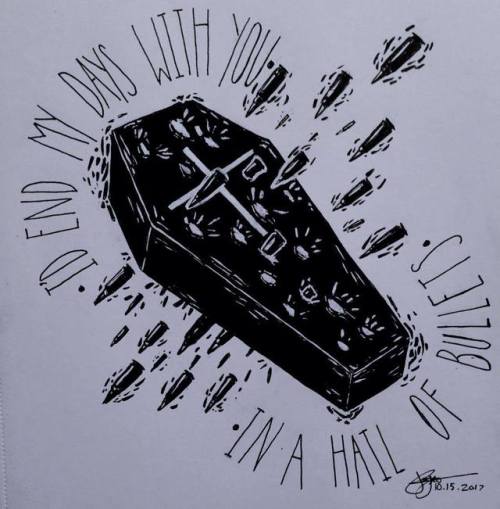 this is an idea for a tattoo I had as I was falling asleep last night! I actually managed to remember it and actually draw it! please enjoy it! tattoo tattoo idea my chemical romance my chem mcr demolition lovers lyrics mcr lyrics coffin bullets my art traditional art please don& 039;t repost