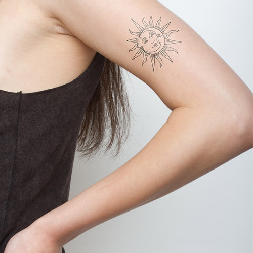 Sun and moon temporary tattoo, get it here ►... astronomy;temporary;sun;sun and moon;moon