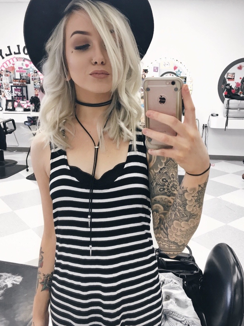Long Bob Topped With a Hat