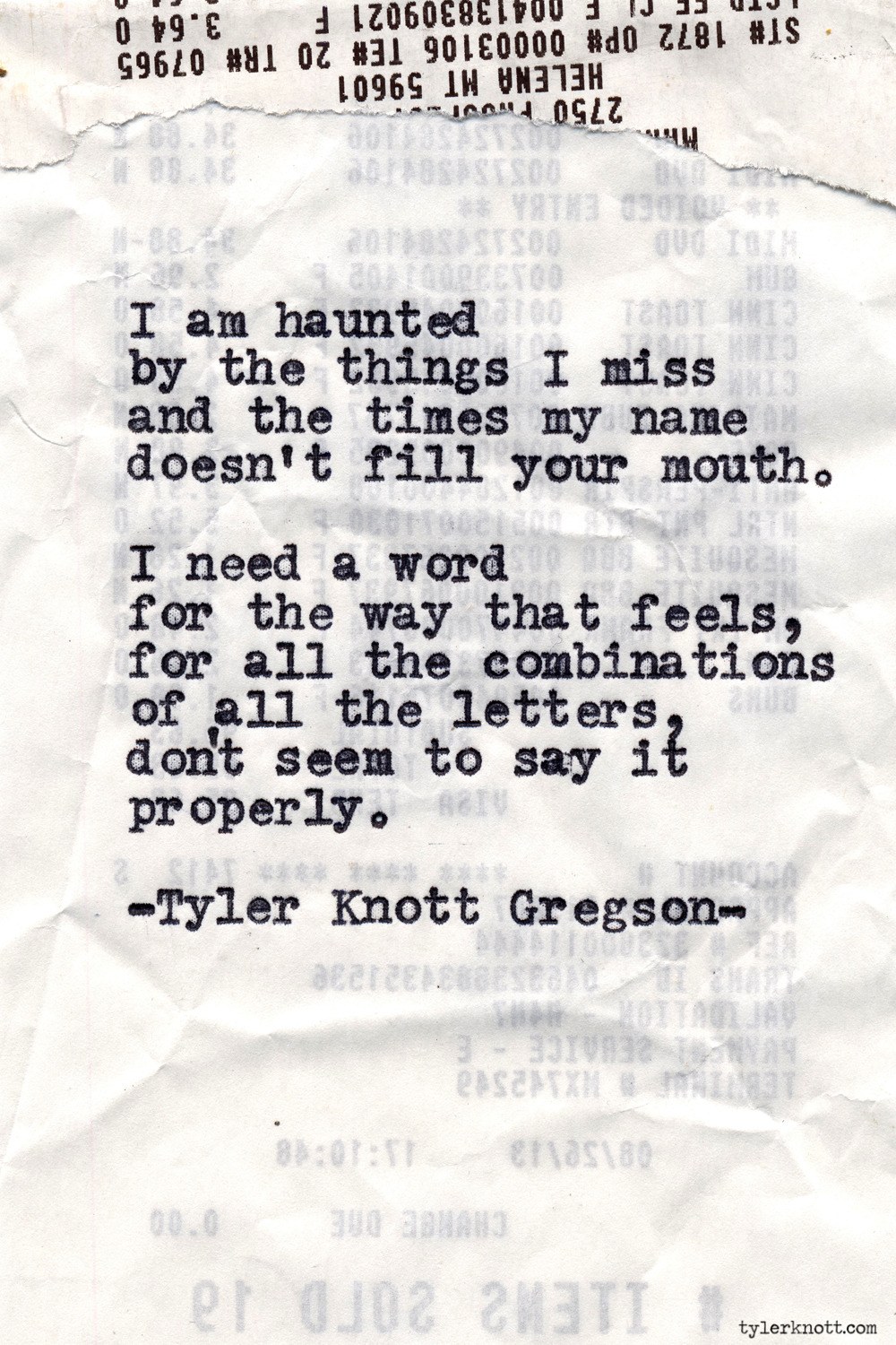 Tyler Knott Gregson — Typewriter Series #622 by Tyler Knott Gregson
