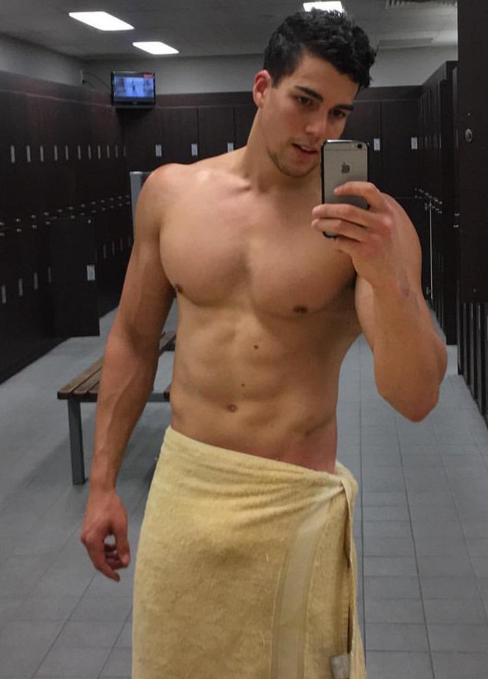 The locker room towel selfie. 