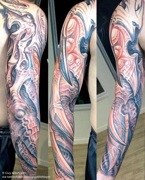 By Guy Aitchison, done at Hyperspace Studios, Creal Springs.... big;biomechanical;facebook;guyaitchison;sleeve;twitter