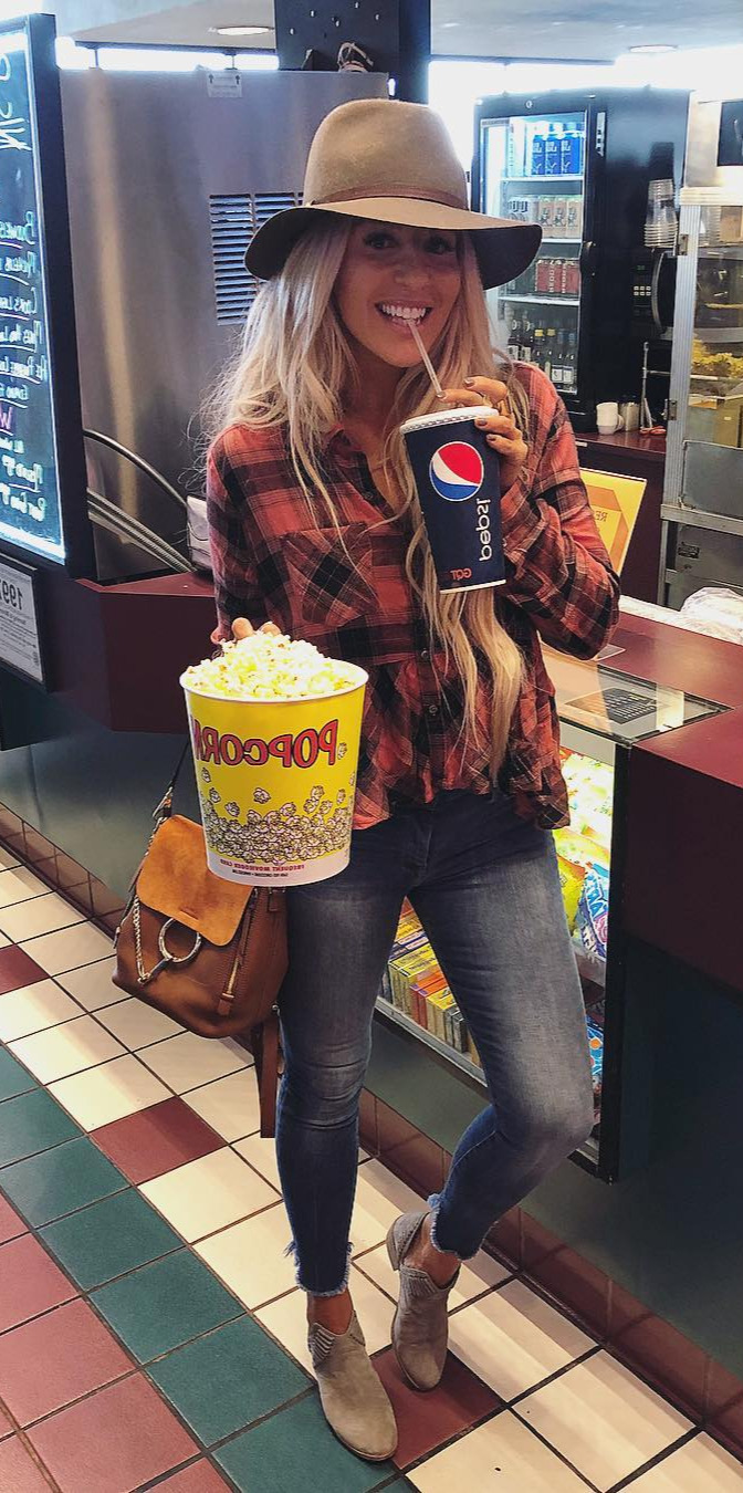 50+ Cozy Outfit Ideas You Need - #Beauty, #Pretty, #Outfitideas, #Loveit, #Perfect Movie date with my hubby in the CUTEST plaid peplum top Were going to see Simple Favor... who else is obsessed with Blake Lively total girl crush since the days Shop my exact look by following me on the  App Or click the link in my bio and then click on the pic you want to shop:  