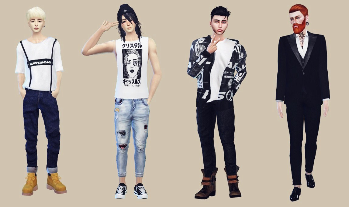 ooobsooo: 1madpeach: Boys Lookbook 1. ♢ ... - Sims 4 CC