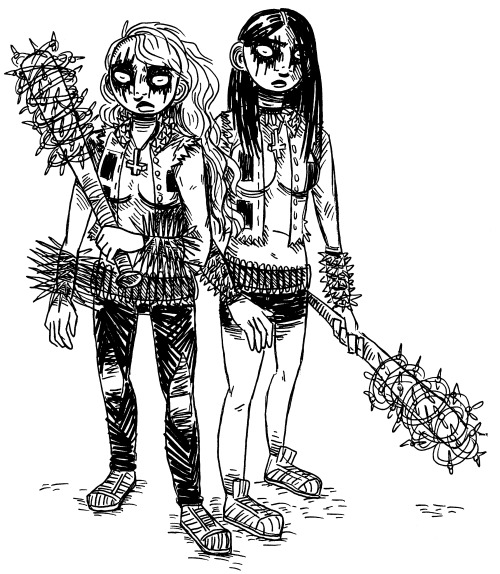 Black Metal Black Metal Girls Metal Girls Original Characters Black and White Illustration