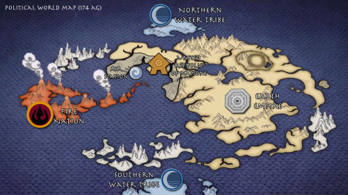 Map Of The World Of Avatar Political Map of the World of the Avatar (174 AG)