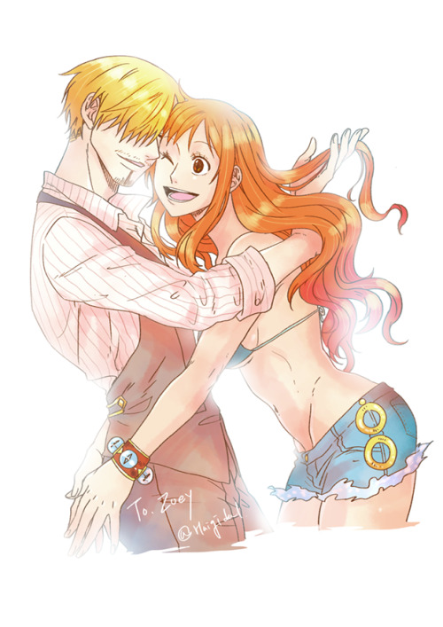 haigidal:Sanji and Nami for @zoeychuannn who support me! 