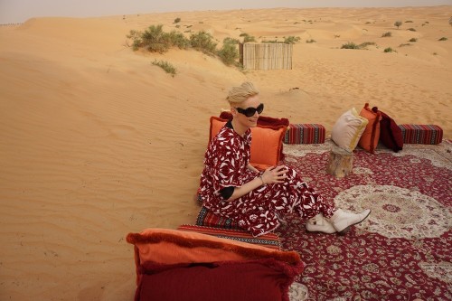 tildaswintonwearsasuit:re-natas:Tilda Swinton in Dubai by...