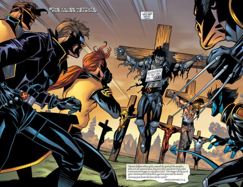 Mutants get crucified by the Church of Humanity in Uncanny X-Men...