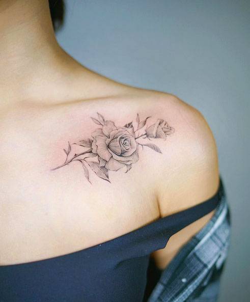 Collar Bone Rose Tattoo  Best Tattoo Ideas Gallery