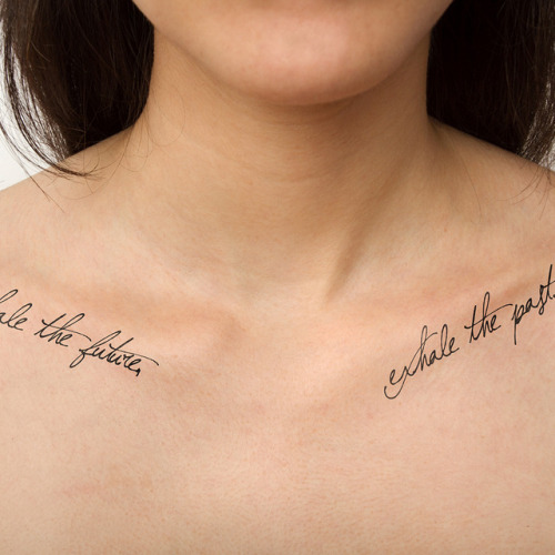 Matching “Inhale the future, exhale the past” temporary tattoo,... english tattoo quotes;inhale the future exhale the past;temporary;quotes