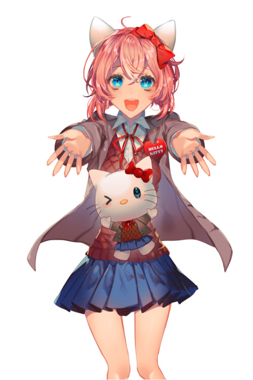 doki doki literature club ddlc hello kitty doki doki sayori ddlc ヤクスケ