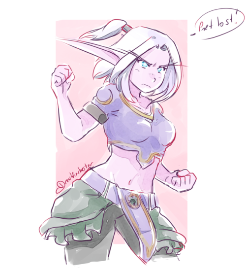 protecting someone probably !! just a doodle yey sketch my art peregrïn night elf nelf warcraft world of warcraft art