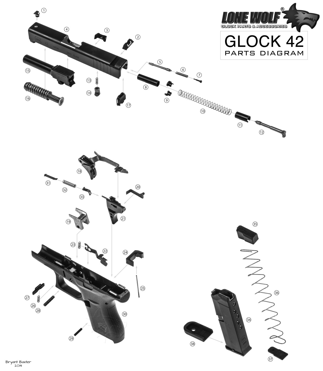 The Regulus Blog — Your first view of a Glock 42 exploded diagram!...