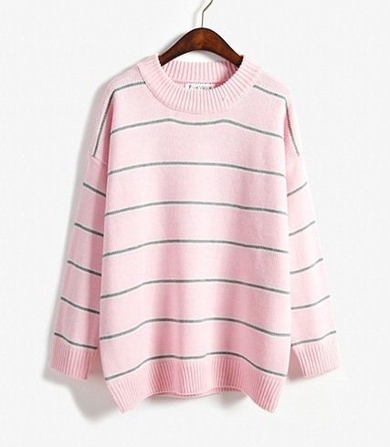 sweet fairy pink clothing pink sweater stripes white background pink fashion asian fashion fashion edit cute girly pale