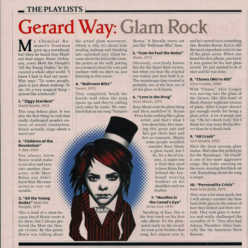 Killjoy History Rolling Stone Gerard Shares A Playlist Of His