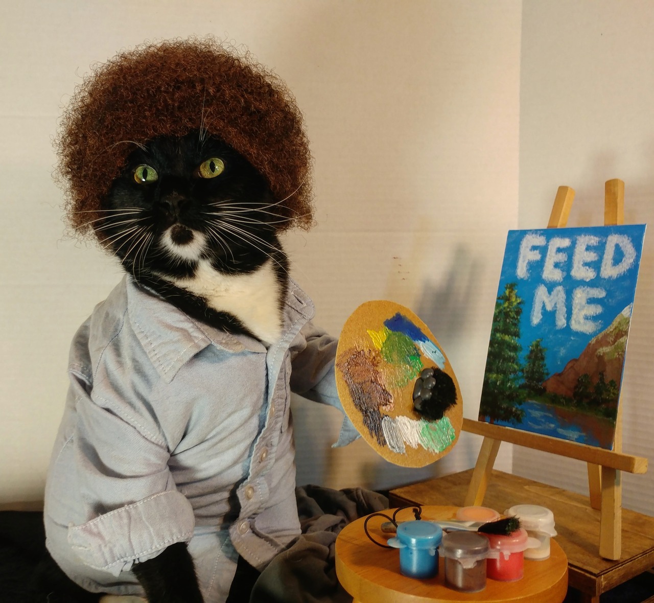 bob ross cat hoodie