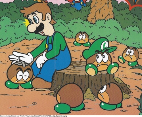 suppermariobroth:Luigi helping injured Galoombas* in the...