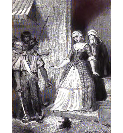 Madame du Barry being shown the head of the murdered duc de Brissac
[source: Archive.org]