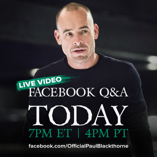 Chat LIVE with Paul Blackthorne TODAY at 7PM ET / 4PM PT:...