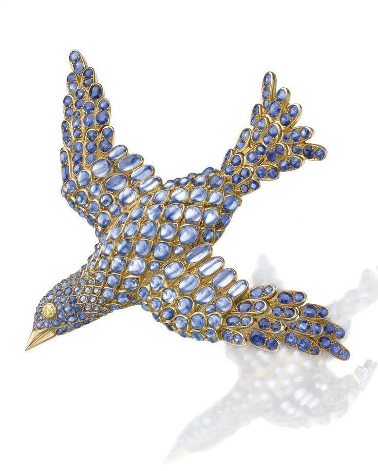 Winterhill-Aria - Sapphire ‘Dove of Peace’ brooch, by René Boivin,...