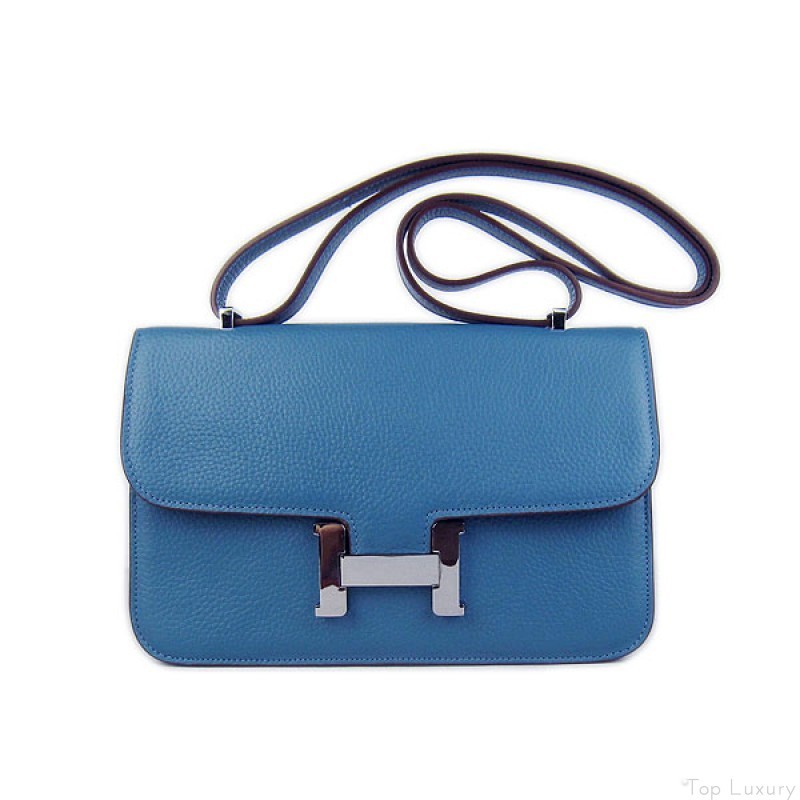 Cheap Hermes Bags, discount Hermes Shoulder Outlet — Hermes Constance Blue Leather Shoulder Bag ...