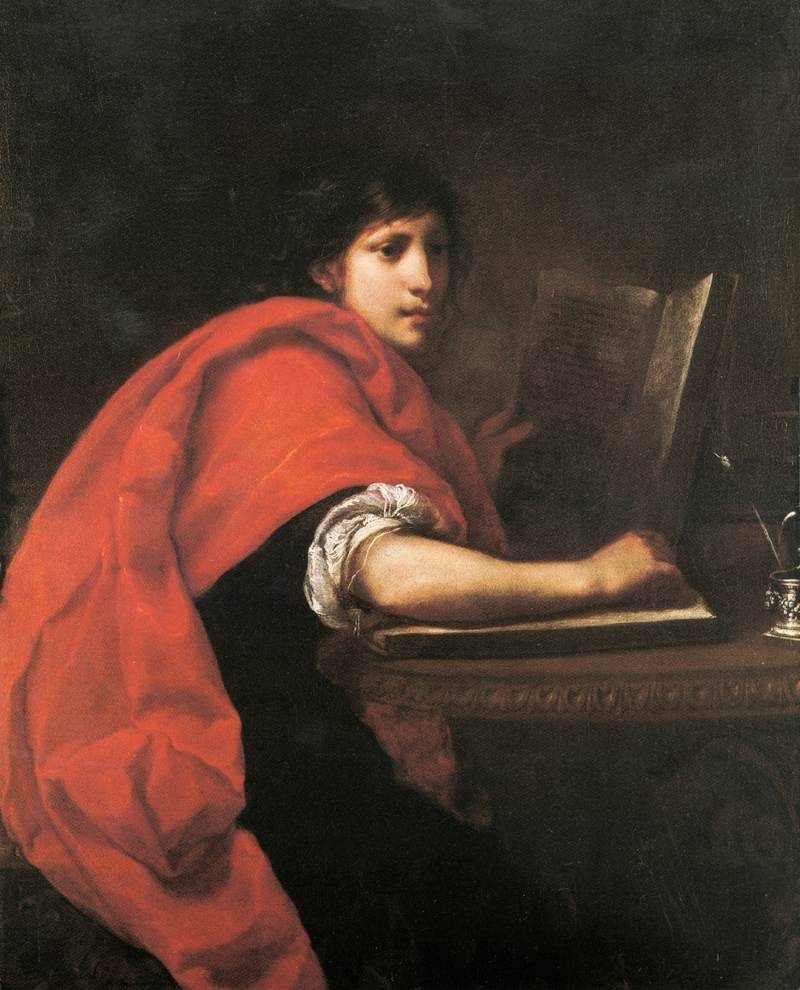 St John the Evangelist (1635-1636). Francesco Furini (Italian, 1603-1646). Oil on canvas. Musée des Beaux-Arts, Lyon.
A young boy sits at his desk. Although no traditional attribute (halo, eagle) identifies the youngest of Christ’s apostles, some...