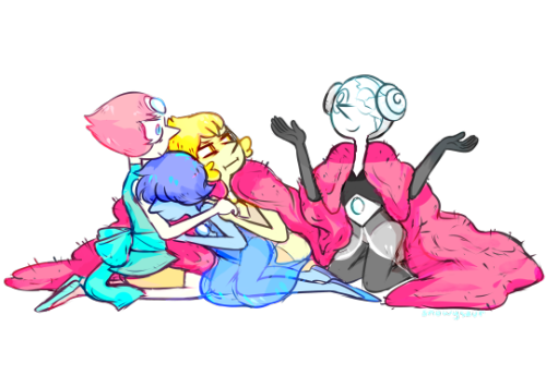 snowysaur:pearl cuddle pile! ….sorta