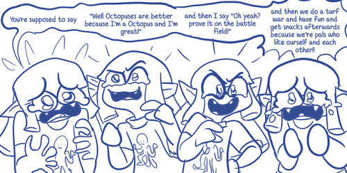 puffyartist:Really messy mini comics I made of the SquidKid...