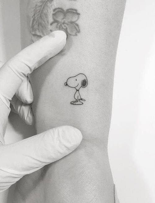 By Diki · Playground, done at Playground Tattoo, Seoul.... peanuts character;small;fictional character;micro;playground;tiny;peanuts comic;cartoon;ifttt;little;wrist;snoopy;film and book;cartoon character