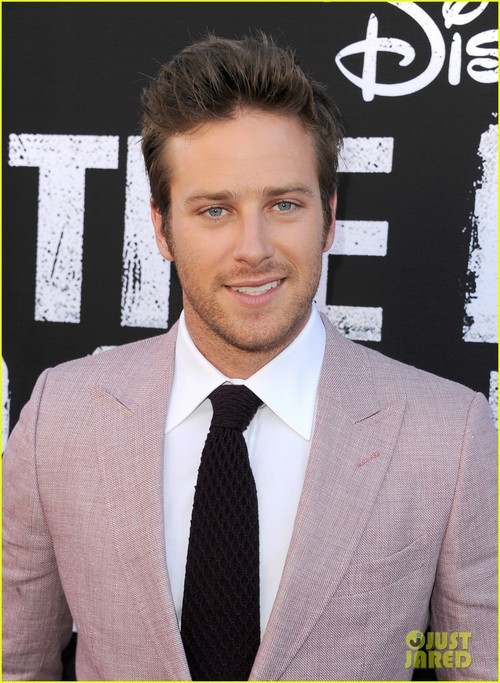 Armie Hammer green suit