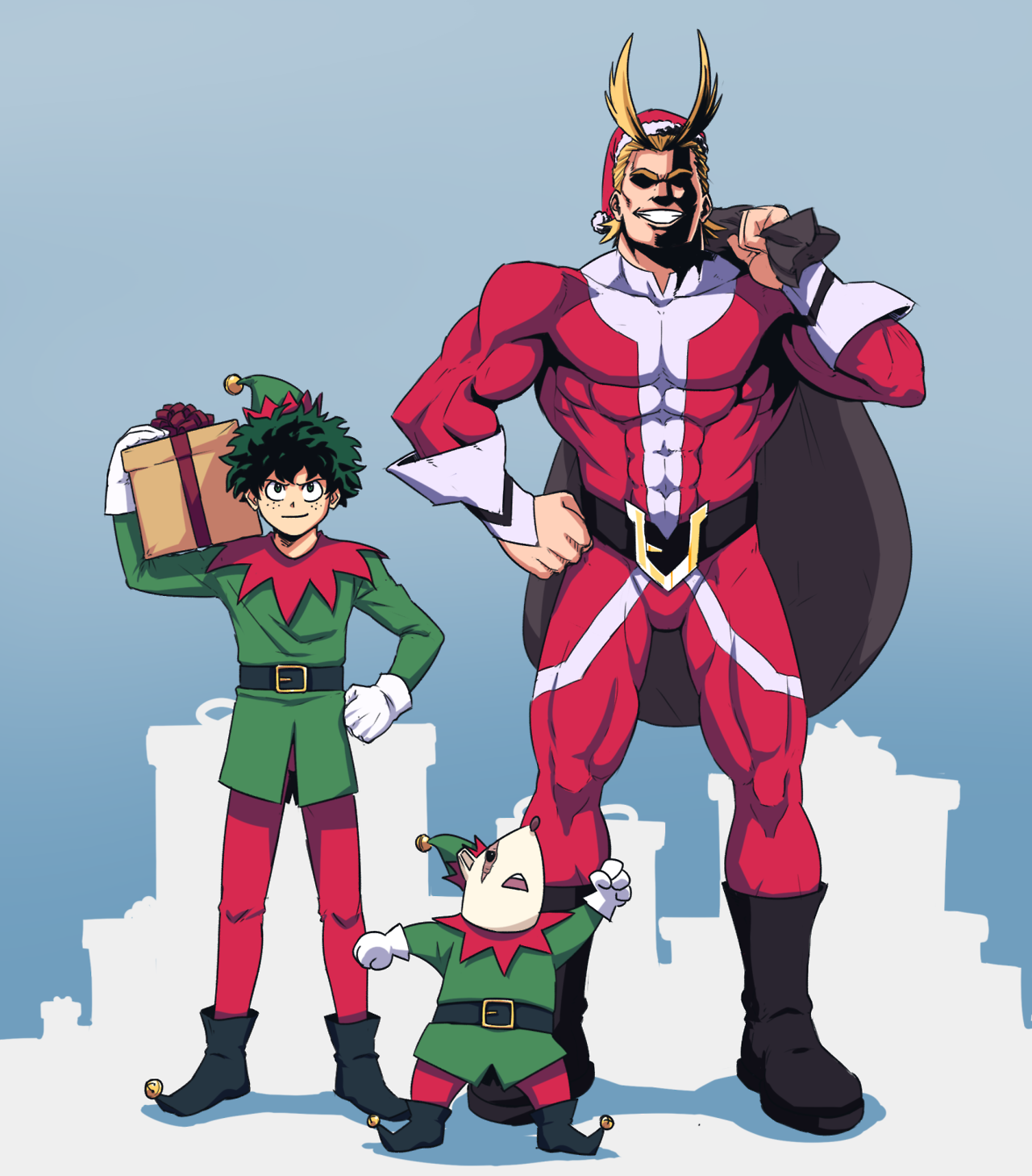 Playing minecraft as all might (my hero academia). 