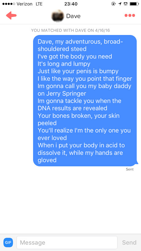 Nov 2017. In an effort to avoid generic opening lines on Tinder (shout out to all the hey girl people out there), some people have come up with quirky and.
