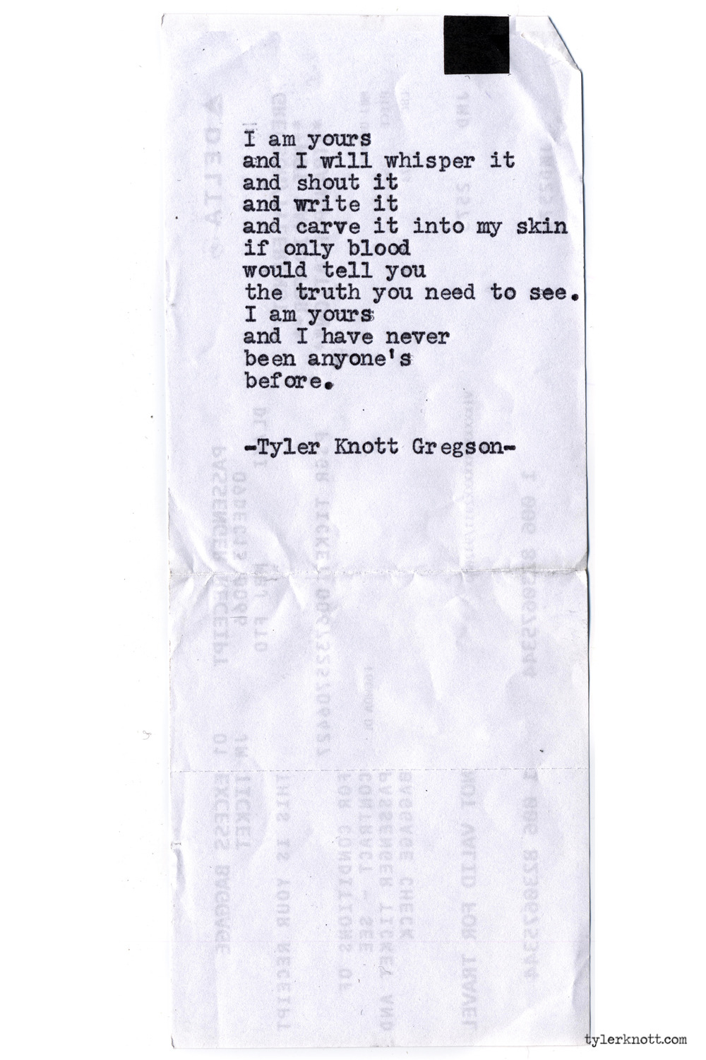 Tyler Knott Gregson — Typewriter Series #752 by Tyler Knott Gregson