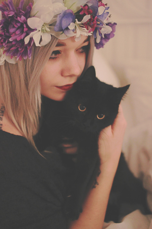 Girl With Cat On Tumblr