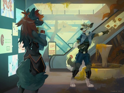 furrywolflover:abandoned mall - by Flemaly