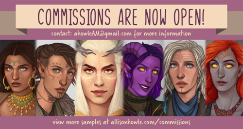 allisonhowle: Commissions are now OPEN! Let me draw your...