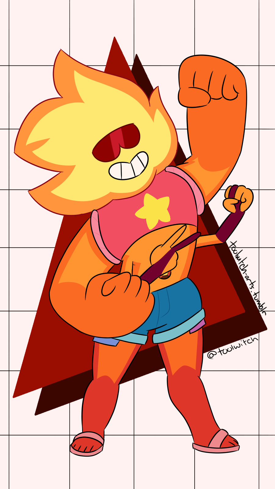 Since I made the Rainbow Quartz phone wallpaper I’ve decided to make one for each of Steven’s fusions. Here’s Sunstone our, frankly underappreciated, giant, walking, 90′s PSA