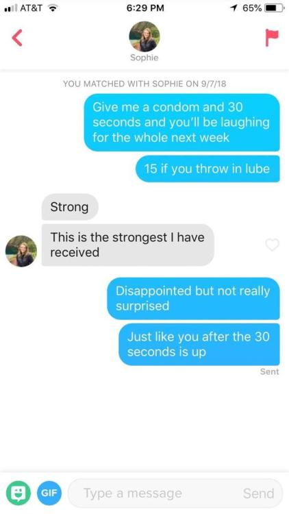 tinderventure:Her bio said “will give you 10 seconds to make...