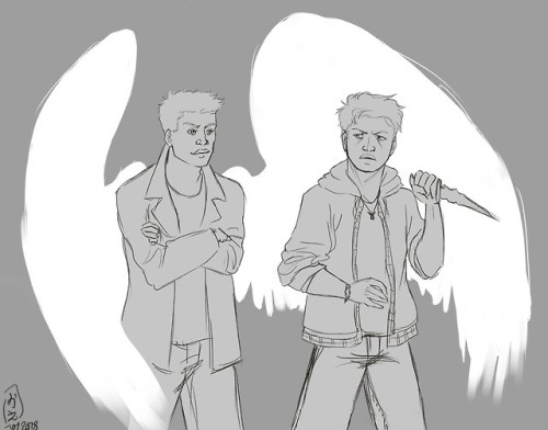 c-kaeru:Sometimes on a hunt with Dean, Castiel feels some...