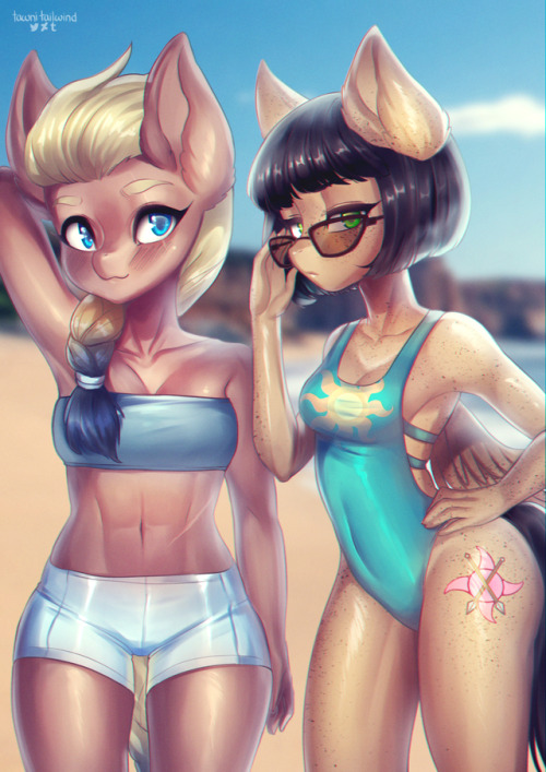 A commission of cuties at the beach! Twitter / FurAffinity /...