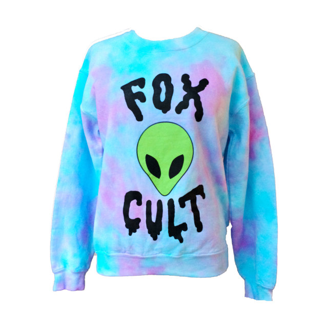Untitled — Alien Sweatshirt - Pink and Blue Sky- Tie Dye