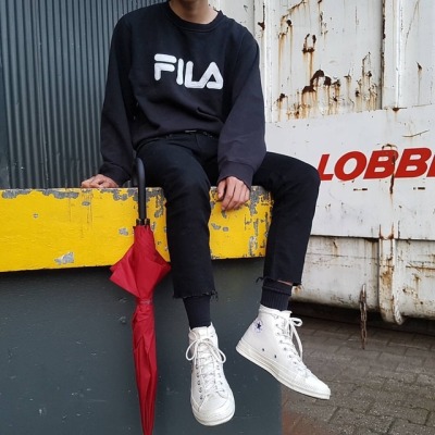 cdg converse white outfit