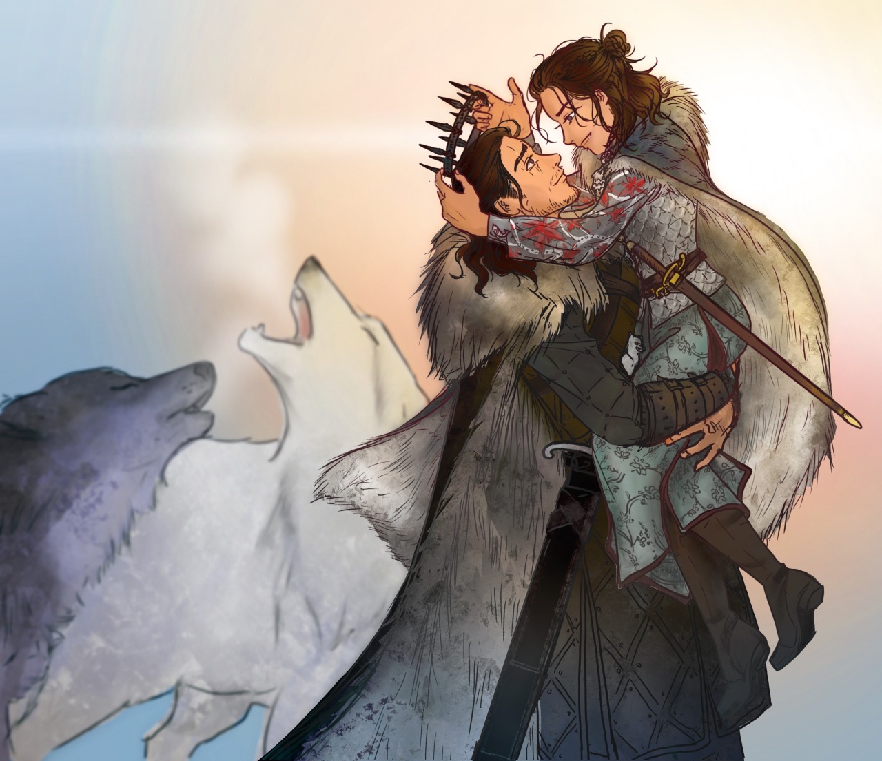 Jon and Arya reunites at Winterfell.