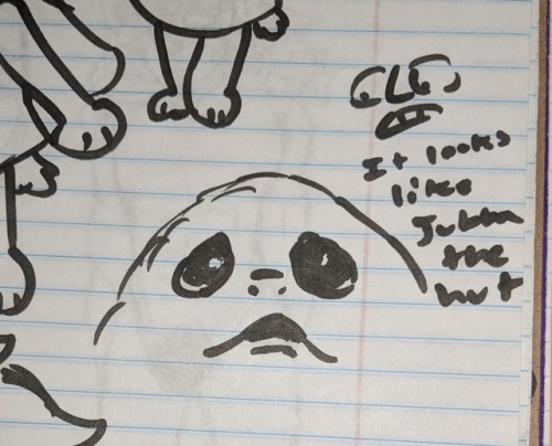 tried to draw a porg and I failed. The second attempt is better.