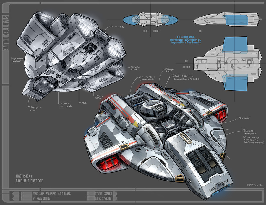 Starfleet ships — Oslo class Defiant-variant for Star Trek Online by...